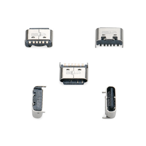 TYPE-C 6PIN　母座板上短體L=5.0后兩腳插---（UC.01.53-1B-0002）_調整大小